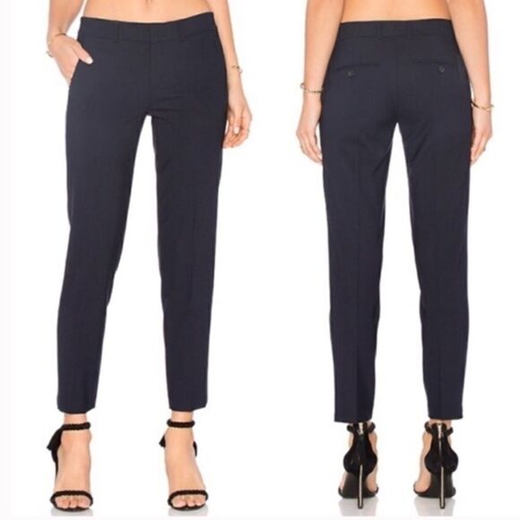 Vince Side Strapping Wool Pants in Coastal Blue Size 10 - Picture 3 of 9